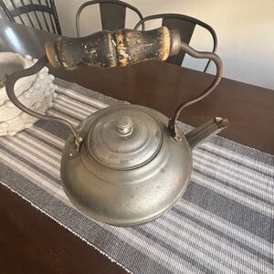 Antique Revere Aluminum Teapot with Wooden Handle